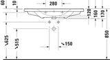 Duravit D-Neo Wandwaschtisch 650 mm weiß mit Überlauf und WonderGliss
