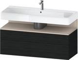 Duravit Qatego Waschtischunterbau 1190 mm – Weiß Matt mit Eiche Schwarz Nische, 1 Auszug, LED