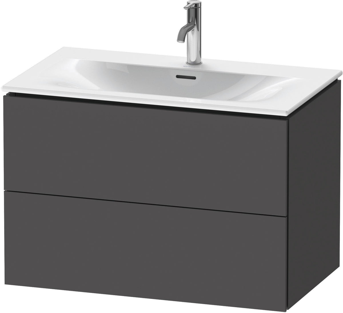 Duravit L-Cube Waschtischunterbau 820 mm weiß matt mit 2 Schubkästen und Tip-On-Technik