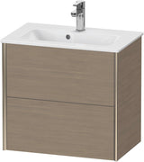 DURAVIT XViu Waschtischunterbau wandhängend 610 mm, 2 Schubladen, champagner matt/weiß matt