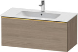 Duravit D-Neo Waschtischunterbau 1010 mm Eiche Terra Matt mit Auszug und Chromgriff