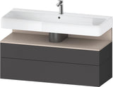 Duravit Qatego Waschtischunterbau 1190 mm – Weiß Matt mit Eiche Schwarz Nische, 1 Auszug, LED