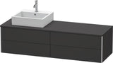 Duravit XSquare Waschtischunterbau 1600 mm, betongrau matt, 4 Schubkästen, wandhängend, Becken links