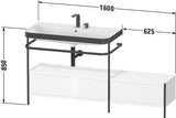 Duravit Waschtischset Happy D.2 Plus 1600x490mm Taupe Supermatt mit Hahnloch und Handtuchhalter