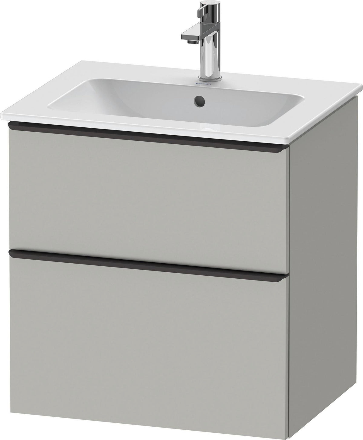 DURAVIT D-Neo Waschtischunterbau 610 mm Eiche Schwarz mit Bronze Griff – wandhängend