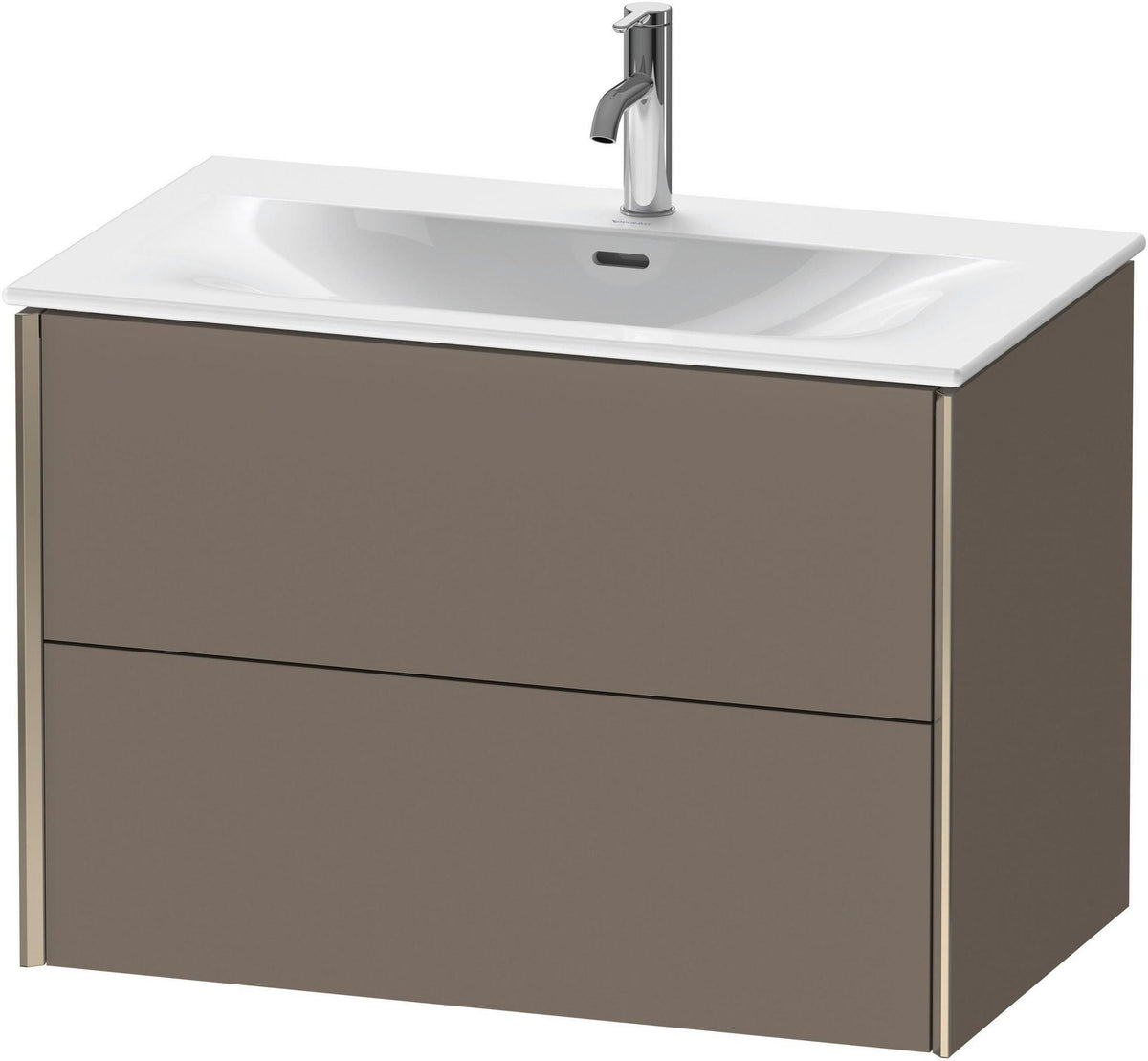 DURAVIT XViu Waschtischunterbau wandhängend 810 mm, 2 Schubladen, flannel grey seidenmatt, Tip-On Technik