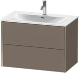 DURAVIT XViu Waschtischunterbau wandhängend 810 mm, 2 Schubladen, flannel grey seidenmatt, Tip-On Technik