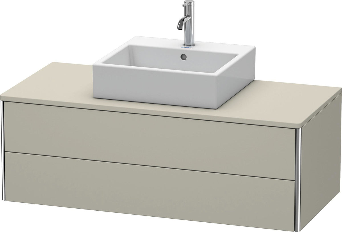 DURAVIT XSquare Waschtischunterbau 1200 mm, 2 Schubkästen, Taupe Seidenmatt, Wandhängend