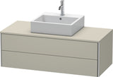 DURAVIT XSquare Waschtischunterbau 1200 mm, 2 Schubkästen, Taupe Seidenmatt, Wandhängend