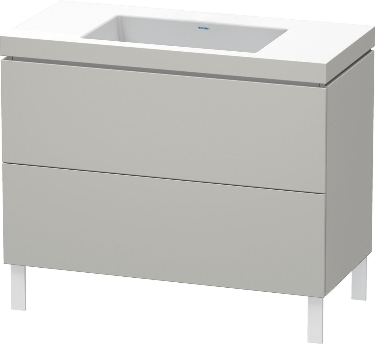 DURAVIT L-Cube Waschtischset mit Vero Air, 1000 mm, betongrau matt, 2 Auszüge, c-bonded