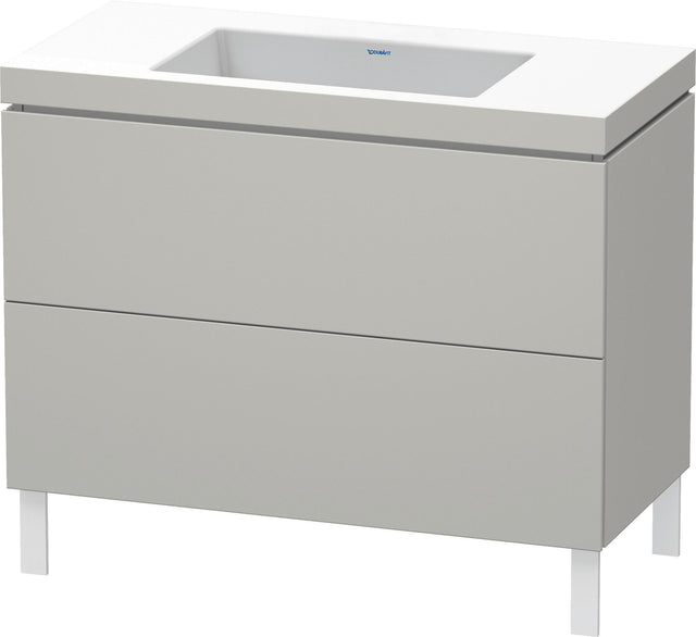 DURAVIT L-Cube Waschtischset mit Vero Air, 1000 mm, betongrau matt, 2 Auszüge, c-bonded
