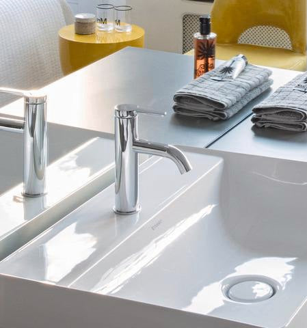 Duravit DuraSquare Aufsatzwaschtisch 600 mm, weiß, ohne Überlauf, mit Hahnlochbank – Design by Duravit