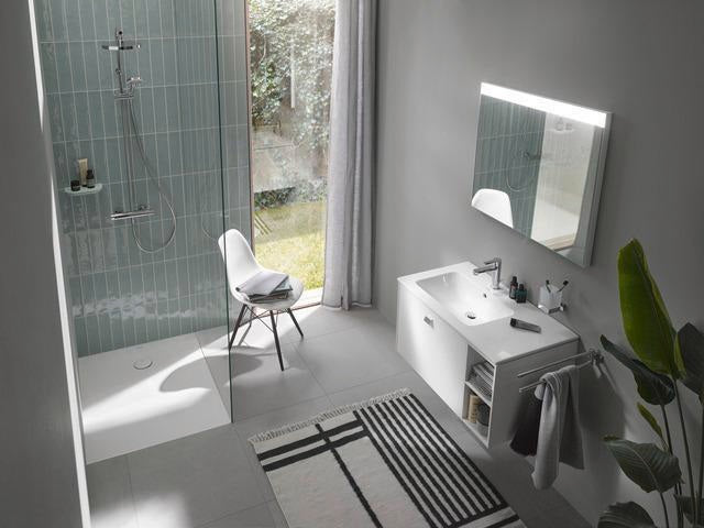 DURAVIT Duschsystem C.1 mit Brausethermostat, Schwarz Matt, Kopf- und Handbrause