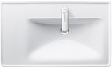 Duravit D-Neo Waschtisch 800 mm weiß mit WonderGliss, Becken rechts, Wandmontage