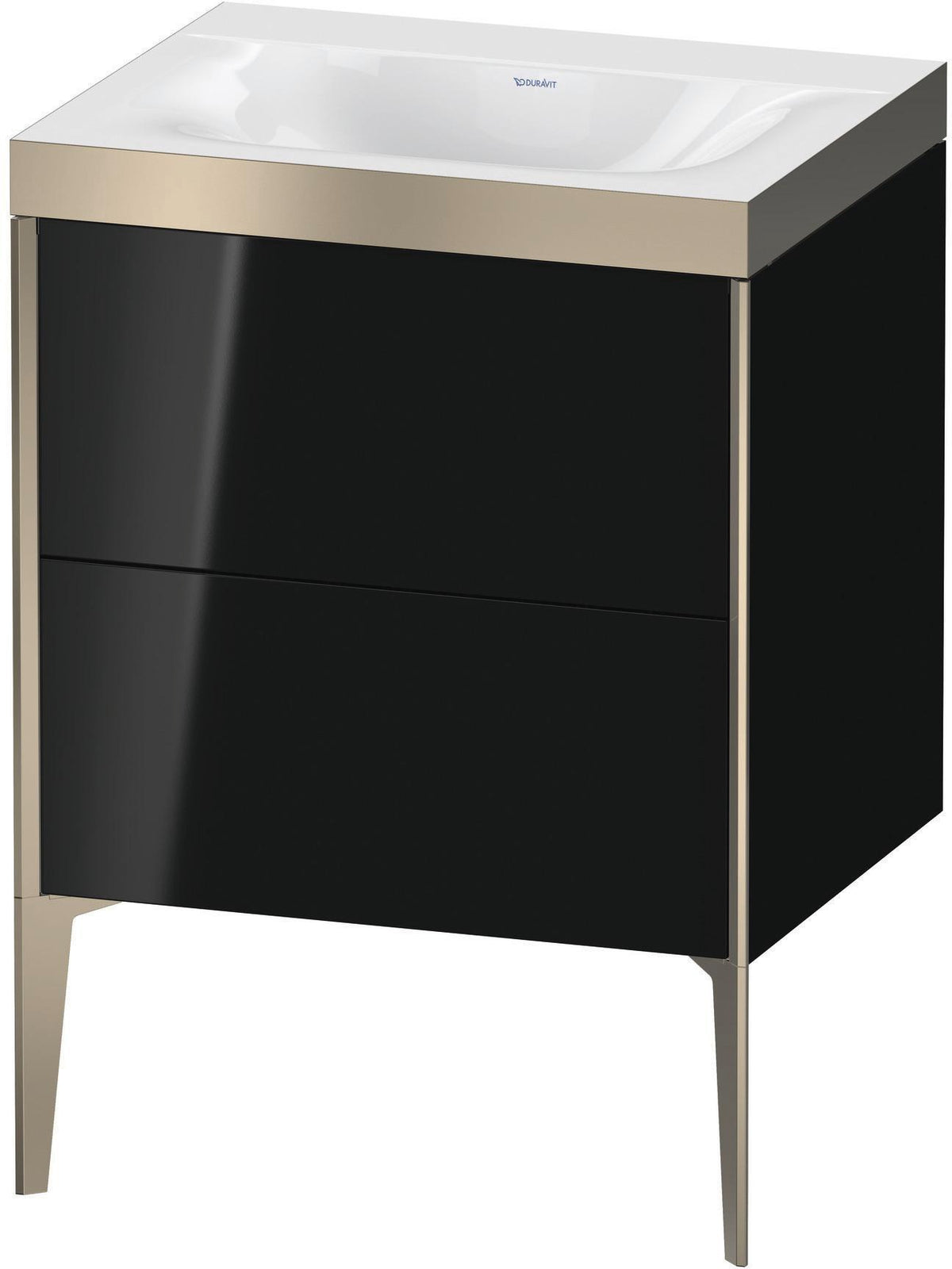 DURAVIT XViu Waschtischunterbauset c-bonded 610x600x480 mm champagner matt/schwarz