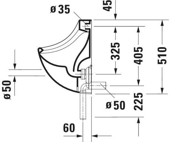 DURAVIT Design Classics Urinal Bill, absaugend, ohne Fliege, ohne Deckel, weiß
