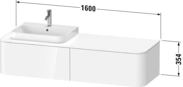 Duravit Konsolenunterschrank HAPPY D.2 P 1600 mm taupe supermatt mit Tip-On-Technik