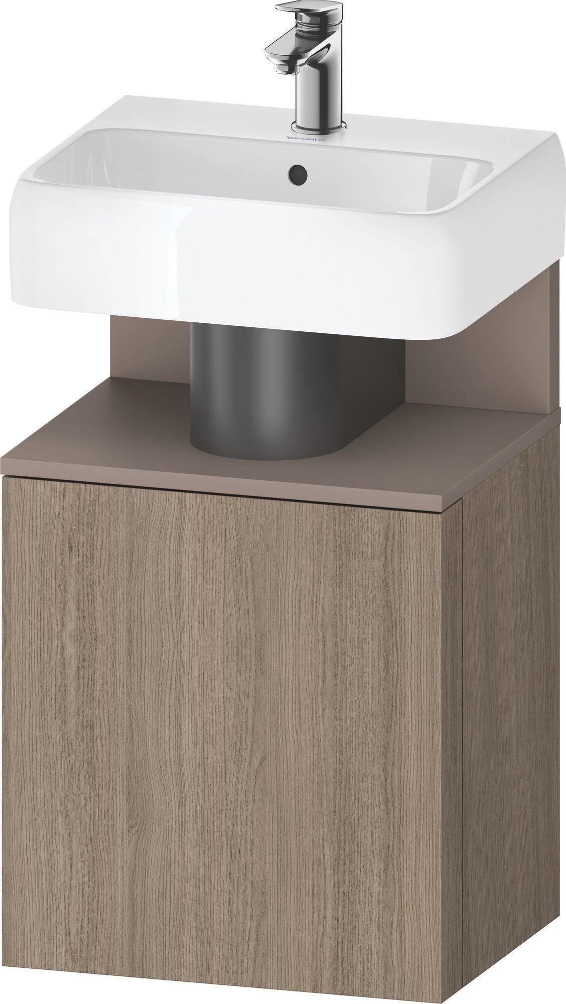 DURAVIT Qatego Waschtischunterbau 440 mm Eiche Terra Matt mit Tip-On-Technik und weißer Nische