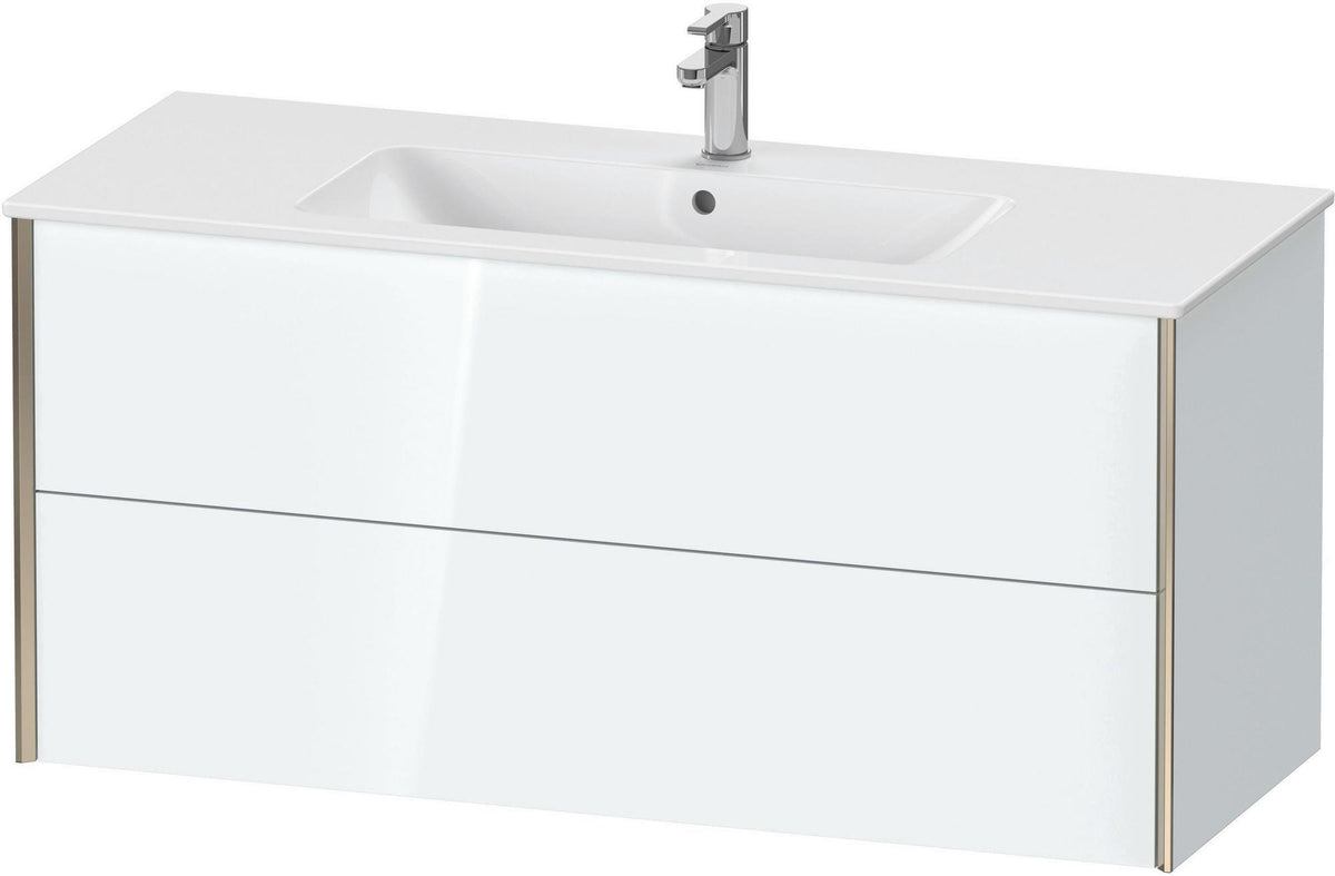 Duravit XViu Waschtischunterbau wandhängend 1210 mm, 2 Schubkästen, champagner matt/weiß matt
