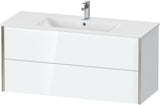 Duravit XViu Waschtischunterbau wandhängend 1210 mm, 2 Schubkästen, champagner matt/weiß matt