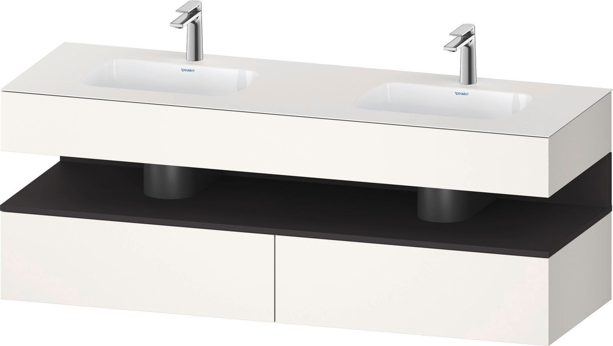 DURAVIT Qatego Studio F. A. Porsche Waschtischset 1600 mm mit Konsolenwaschtischunterbau, 2 Auszüge