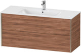 Duravit XViu Waschtischunterbau wandhängend 1210 mm, 2 Schubkästen, champagner matt/weiß matt