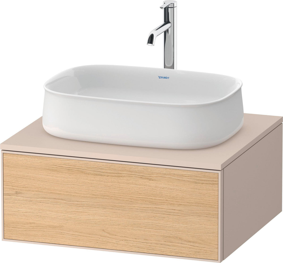 DURAVIT Zencha Konsolen-Waschtischunterbau 650 mm Eiche Anthrazit mit 1 Auszug und Push-Open