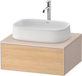 DURAVIT Zencha Konsolen-Waschtischunterbau 650 mm Eiche Anthrazit mit 1 Auszug und Push-Open