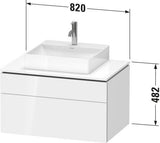 Duravit L-Cube Waschtischunterbau 820 mm taupe supermatt mit Tip-On-Technik