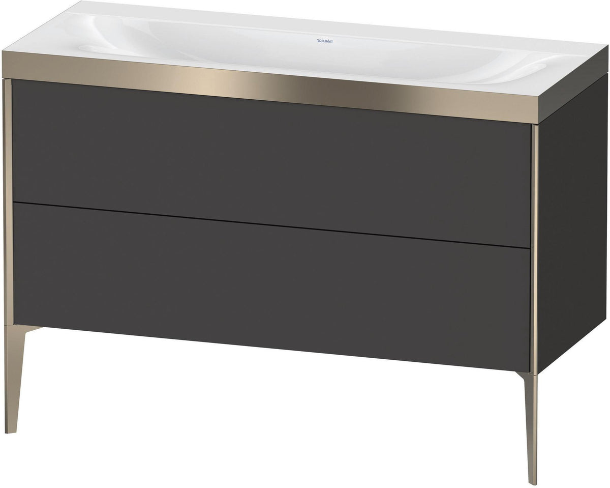 DURAVIT XViu c-bonded Waschtischunterbauset 1200 mm, 2 Auszüge, anthrazit, bodenstehend