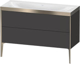 DURAVIT XViu c-bonded Waschtischunterbauset 1200 mm, 2 Auszüge, anthrazit, bodenstehend