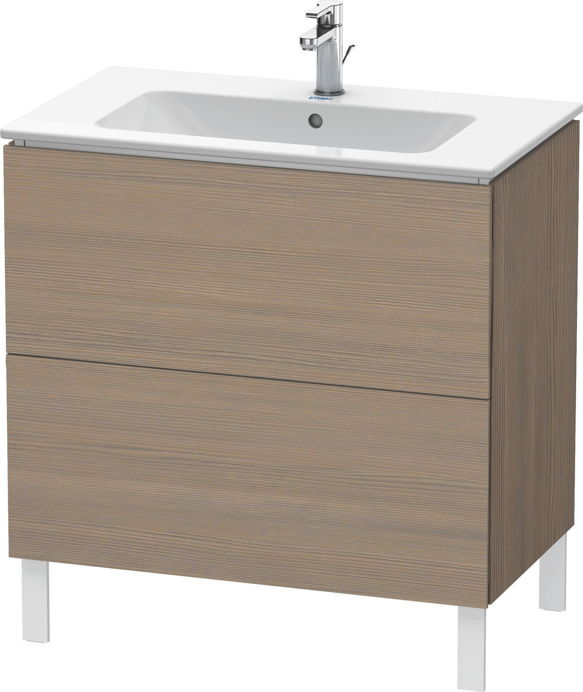 DURAVIT L-Cube Waschtischunterbau amerikanisch Nussbaum 820 mm mit 2 Auszügen und Tip-On-Technik