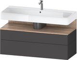 Duravit Qatego Waschtischunterbau 1190 mm – Weiß Matt mit Eiche Schwarz Nische, 1 Auszug, LED