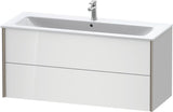 Duravit XViu Waschtischunterbau wandhängend 1210 mm, 2 Schubkästen, champagner matt/weiß matt