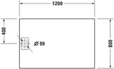 DURAVIT Stonetto Duschwanne 1400x800x50 mm Mineralguss Weiß Matt – Bodenbündig & Rutschhemmend