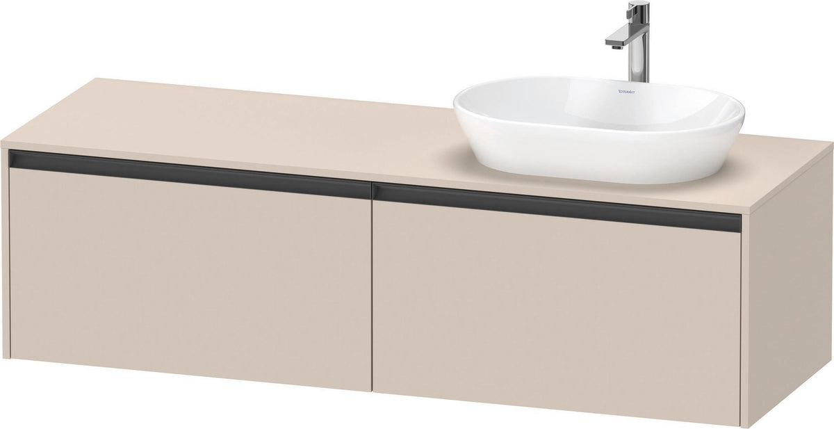DURAVIT Ketho.2 Waschtischunterbau 1600 mm betongrau matt mit 2 Auszügen