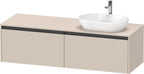 taupe supermatt / 2 Auszüge / rechts