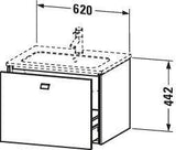 Duravit Brioso Waschtischunterbau 620 mm betongrau matt mit 1 Auszug und Soft-Close