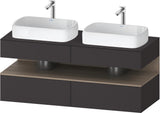 Duravit Qatego Konsolenwaschtischunterbau 1400 mm Basalt Matt mit 2 Auszügen und LED-Beleuchtung