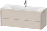 Duravit Möbelwaschtischset XViu 1200x480mm mit Unterbau, 2 Schubkästen, Ahorn mitte