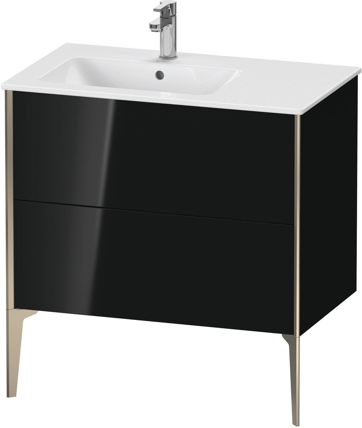 Duravit XViu Waschtischunterbau bodenstehend 810 mm mit 2 Auszügen, weiß matt, Tip-On Technik