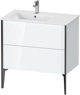 Duravit XViu Waschtischunterbau bodenstehend 810 mm mit 2 Auszügen, weiß matt, Tip-On Technik