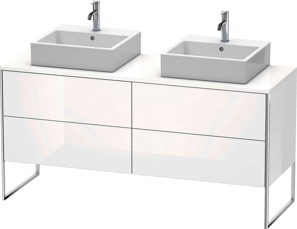 DURAVIT XSquare Waschtischunterbau 1600 mm betongrau matt, 4 Schubkästen, Tip-On, bodenstehend