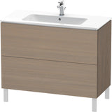 Duravit L-Cube Waschtischunterbau 1020 mm, 2 Auszüge, Amerikanisch Nussbaum, bodenstehend