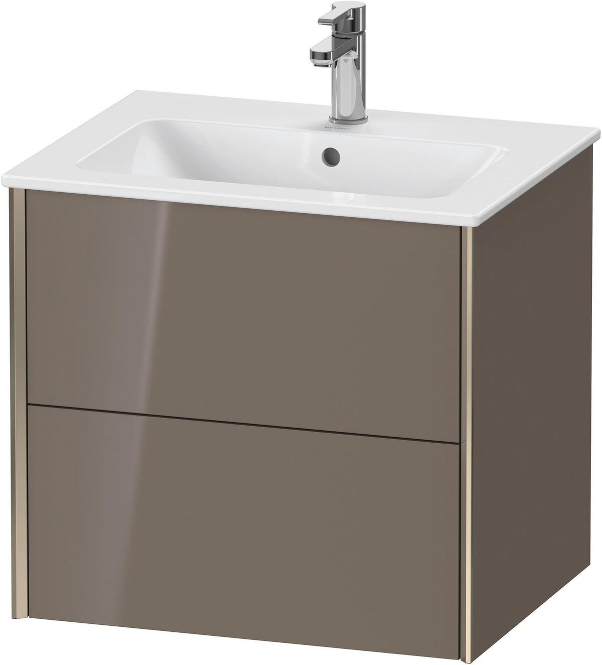 DURAVIT XViu Waschtischunterbau wandhängend 610 mm, 2 Schubkästen, weiß matt – ohne Griff, mit Tip-On-Technik