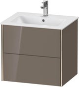 DURAVIT XViu Waschtischunterbau wandhängend 610 mm, 2 Schubkästen, weiß matt – ohne Griff, mit Tip-On-Technik