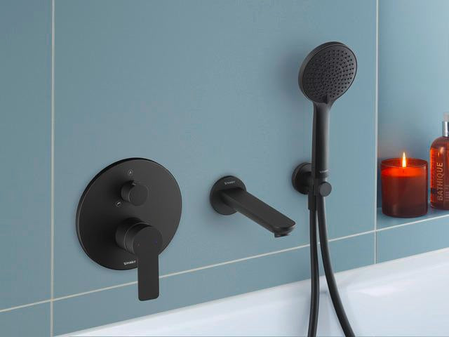 Duravit D-Code 2.0 Einhebel-Wannenmischer Unterputz Keramikmischsystem Schwarz Matt