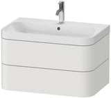 Duravit Waschtischset HAPPY D.2 PLUS 775x490mm ein Hahnloch taupe supermatt