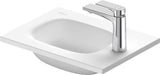 DURAVIT Sivida Möbelwaschtisch 410x300mm DuroCast Plus Weiß Seidenmatt 1 Hahnloch ohne Überlauf
