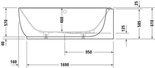 DURAVIT Luv Whirlwanne 1850x950mm Eckwanne rechts mit Air-System, 2 Rückenschrägen, weiß matt
